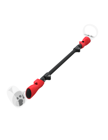 Right view of ProSaber lightsaber and paddle for Meta Quest 2 with Black Carbon Armature and Red PLA cups