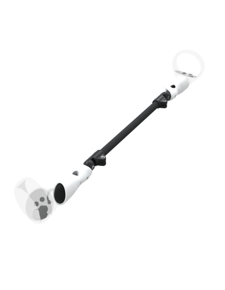 Right view of ProSaber lightsaber and paddle for Meta Quest 2 with Black Carbon Armature and White PLA cups