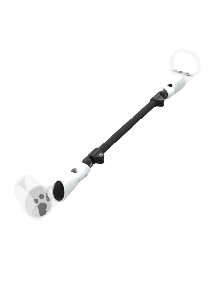 Right view of ProSaber lightsaber and paddle for Meta Quest 2 with Black Carbon Armature and White PLA cups