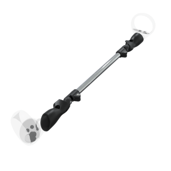 Right view of ProSaber lightsaber and paddle for Meta Quest 2 with Chrome Armature and Black Carbon cups