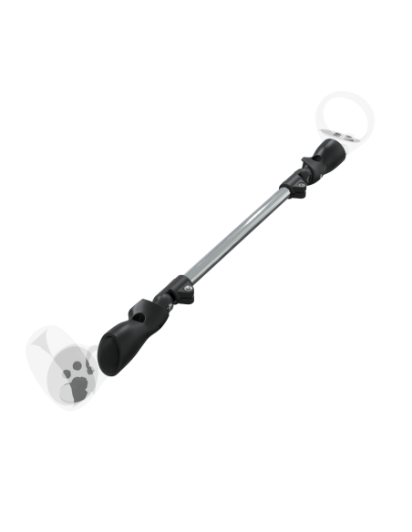 Right view of ProSaber lightsaber and paddle for Meta Quest 2 with Chrome Armature and Black Carbon cups