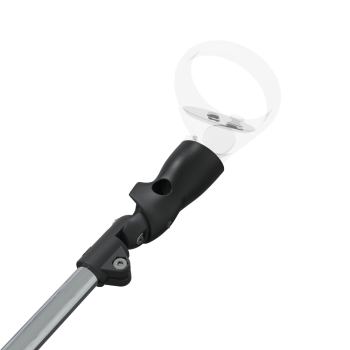 Zoom view of ProSaber lightsaber and paddle for Meta Quest 2 with Chrome Armature and Black Carbon cups