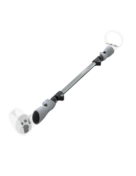 Right view of ProSaber lightsaber and paddle for Meta Quest 2 with Chrome Armature and Grey PLA cups
