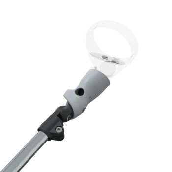 Zoom view of ProSaber lightsaber and paddle for Meta Quest 2 with Chrome Armature and Grey PLA cups