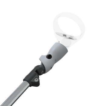 Zoom view of ProSaber lightsaber and paddle for Meta Quest 2 with Chrome Armature and Grey PLA cups