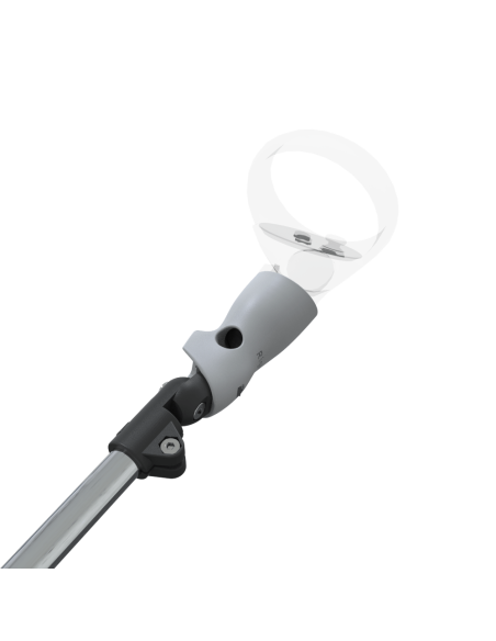 Zoom view of ProSaber lightsaber and paddle for Meta Quest 2 with Chrome Armature and Grey PLA cups