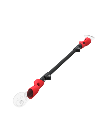 Right view of ProSaber lightsaber and paddle for Meta Quest 3 and Pro with Black Carbon Armature and Red PLA cups