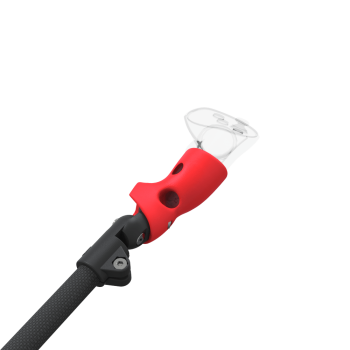 Zoom view of ProSaber lightsaber and paddle for Meta Quest 3 and Pro with Black Carbon Armature and Red PLA cups