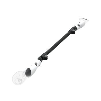 Right view of ProSaber lightsaber and paddle for Meta Quest 3 and Pro with Black Carbon Armature and White PLA cups