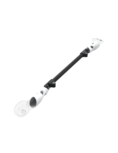 Right view of ProSaber lightsaber and paddle for Meta Quest 3 and Pro with Black Carbon Armature and White PLA cups