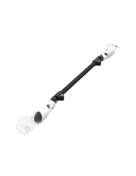 Right view of ProSaber lightsaber and paddle for Meta Quest 3 and Pro with Black Carbon Armature and White PLA cups