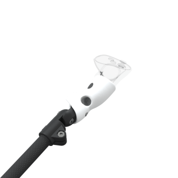 Zoom view of ProSaber lightsaber and paddle for Meta Quest 3 and Pro with Black Carbon Armature and White PLA cups