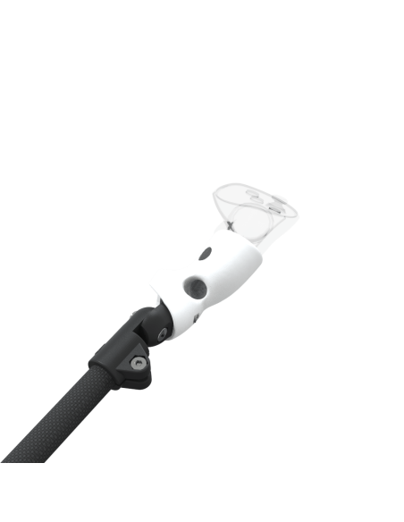 Zoom view of ProSaber lightsaber and paddle for Meta Quest 3 and Pro with Black Carbon Armature and White PLA cups