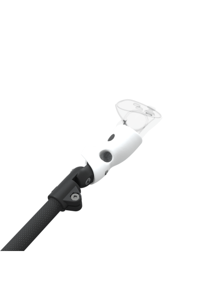 Zoom view of ProSaber lightsaber and paddle for Meta Quest 3 and Pro with Black Carbon Armature and White PLA cups