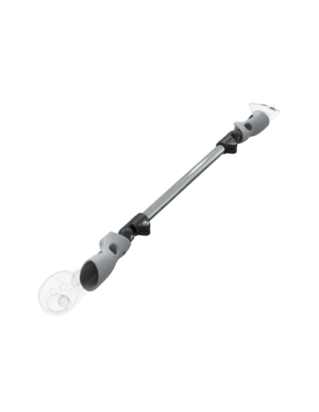 Right view of ProSaber lightsaber and paddle for Meta Quest 3 and Pro with Chrome Armature and Grey PLA cups