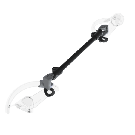 Left view of ProSaber lightsaber and paddle for Valve Index Knuckles with Black Carbon Armature and Grey PLA cups