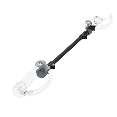 Right view of ProSaber lightsaber and paddle for Valve Index Knuckles with Black Carbon Armature and Grey PLA cups