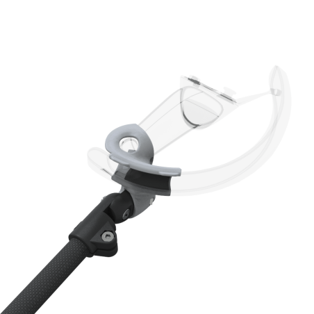 Zoom view of ProSaber lightsaber and paddle for Valve Index Knuckles with Black Carbon Armature and Grey PLA cups
