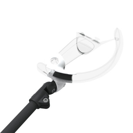 Zoom view of ProSaber lightsaber and paddle for Valve Index Knuckles with Black Carbon Armature and White PLA cups
