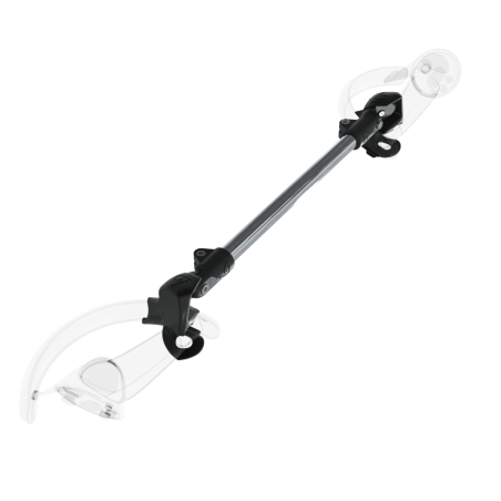 Left view of ProSaber lightsaber and paddle for Valve Index Knuckles with Chrome Armature and Black Carbon cups