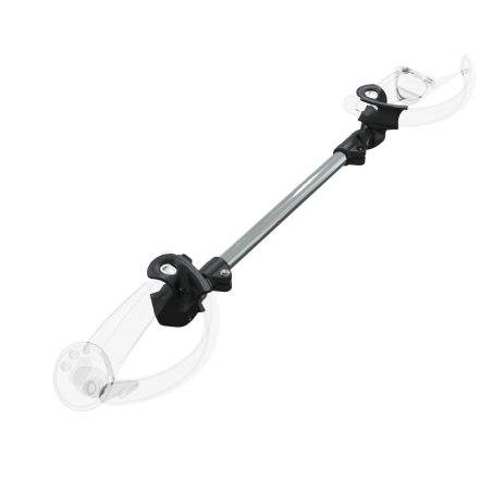 Right view of ProSaber lightsaber and paddle for Valve Index Knuckles with Chrome Armature and Black Carbon cups