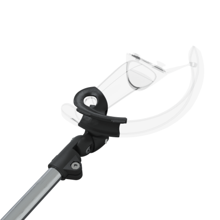 Zoom view of ProSaber lightsaber and paddle for Valve Index Knuckles with Chrome Armature and Black Carbon cups