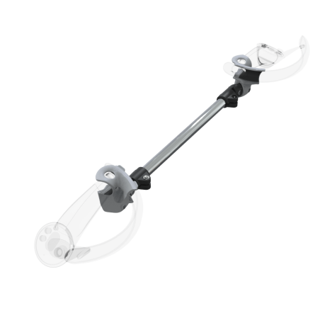 Right view of ProSaber lightsaber and paddle for Valve Index Knuckles with Chrome Armature and Grey PLA cups