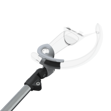 Zoom view of ProSaber lightsaber and paddle for Valve Index Knuckles with Chrome Armature and Grey PLA cups