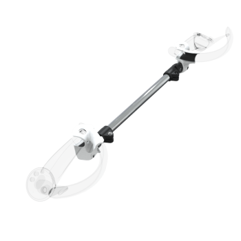 Right view of ProSaber lightsaber and paddle for Valve Index Knuckles with Chrome Armature and White PLA cups