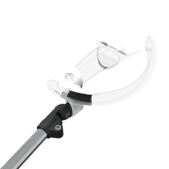Zoom view of ProSaber lightsaber and paddle for Valve Index Knuckles with Chrome Armature and White PLA cups