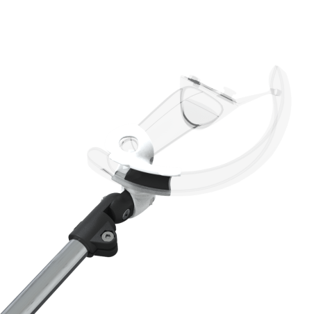Zoom view of ProSaber lightsaber and paddle for Valve Index Knuckles with Chrome Armature and White PLA cups