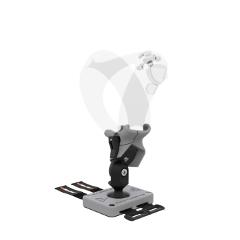 Right view of Left hand ProTas VR Joystick for Playstation PSVR 2 with Grey PLA base with Grey PLA cups