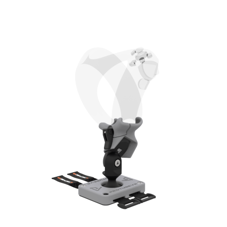 Right view of Left hand ProTas VR Joystick for Playstation PSVR 2 with Grey PLA base with Grey PLA cups