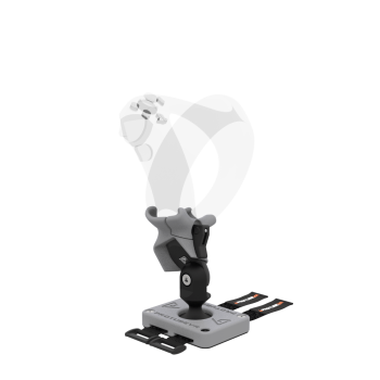 Left view of Right hand ProTas VR Joystick for Playstation PSVR 2 with Grey PLA base with Grey PLA cups