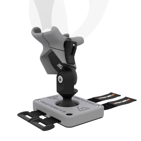 Zoom view of Right hand ProTas VR Joystick for Playstation PSVR 2 with Grey PLA base with Grey PLA cups
