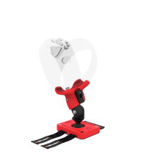 Left view of Left hand ProTas VR Joystick for Playstation PSVR 2 with Red PLA base with Red PLA cups
