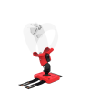 Left view of Left hand ProTas VR Joystick for Playstation PSVR 2 with Red PLA base with Red PLA cups