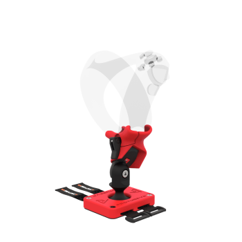 Right view of Left hand ProTas VR Joystick for Playstation PSVR 2 with Red PLA base with Red PLA cups