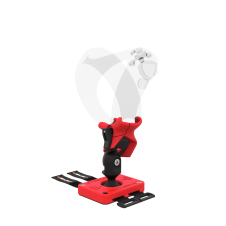 Right view of Left hand ProTas VR Joystick for Playstation PSVR 2 with Red PLA base with Red PLA cups