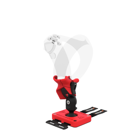Left view of Right hand ProTas VR Joystick for Playstation PSVR 2 with Red PLA base with Red PLA cups