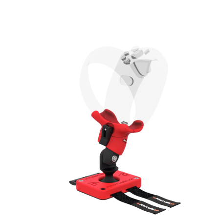Right view of Right hand ProTas VR Joystick for Playstation PSVR 2 with Red PLA base with Red PLA cups