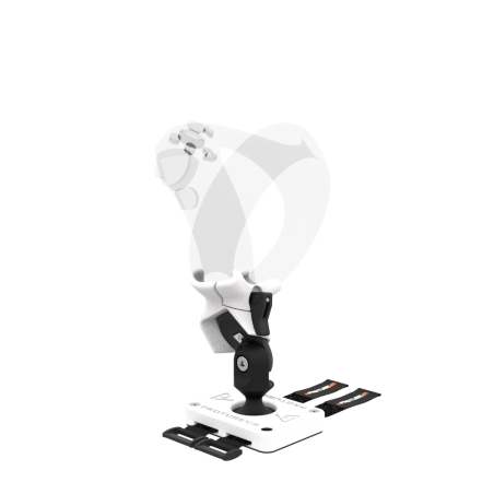 Left view of Right hand ProTas VR Joystick for Playstation PSVR 2 with White PLA base with White PLA cups