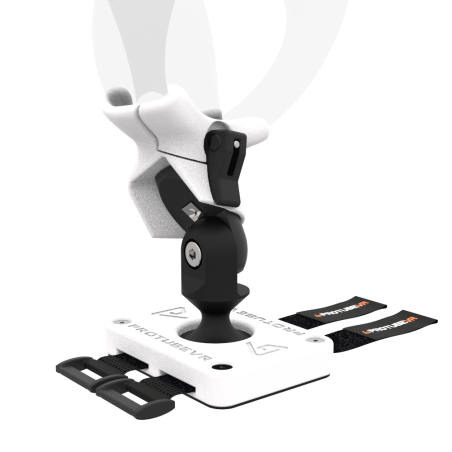 Zoom view of Right hand ProTas VR Joystick for Playstation PSVR 2 with White PLA base with White PLA cups