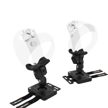 Left view of Pair of ProTas VR Joystick for Playstation PSVR 2 with Carbon base with Black Carbon cups