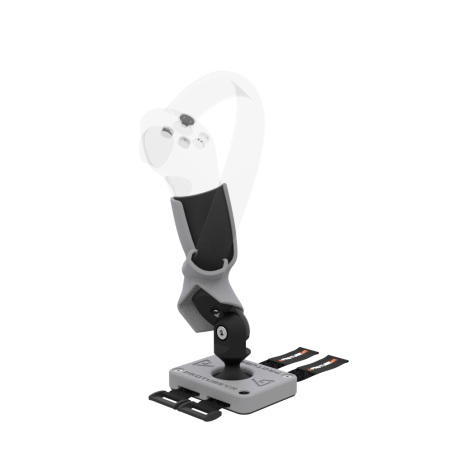 Left view of Right hand ProTas VR Joystick for Pico 4 with Grey PLA base with Grey PLA cups