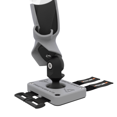 Zoom view of Right hand ProTas VR Joystick for Pico 4 with Grey PLA base with Grey PLA cups