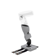 Left view of Left hand ProTas VR Joystick for Meta Quest 1 with Grey PLA base with Grey PLA cups