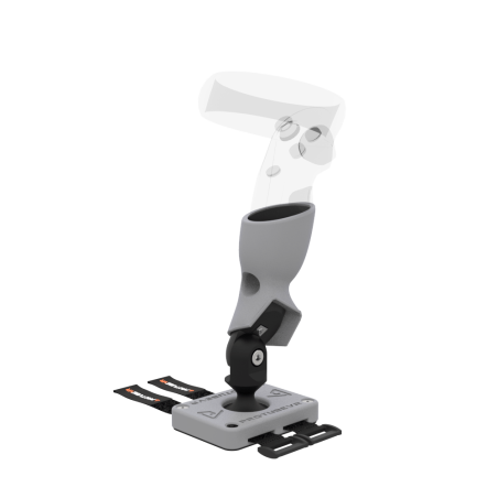 Right view of Left hand ProTas VR Joystick for Meta Quest 1 with Grey PLA base with Grey PLA cups