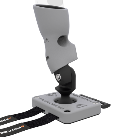 Zoom view of Left hand ProTas VR Joystick for Meta Quest 1 with Grey PLA base with Grey PLA cups