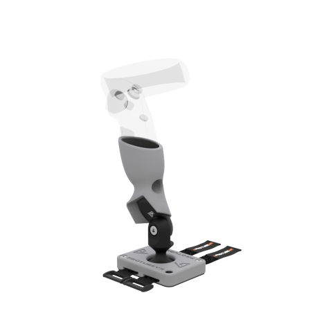 Left view of Right hand ProTas VR Joystick for Meta Quest 1 with Grey PLA base with Grey PLA cups